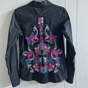 Panhandle Slim Retro Western Wear Snap Button Down Shirt